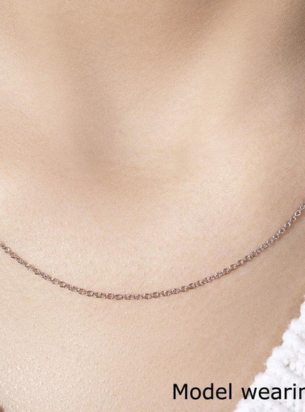 14k White Gold Round Cable Link Chain 1.3mm - Ellie Belle