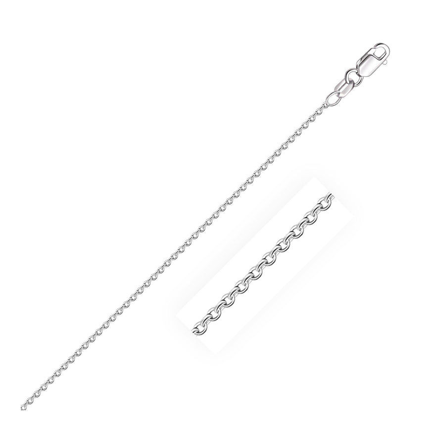 14k White Gold Round Cable Link Chain 1.5mm - Ellie Belle