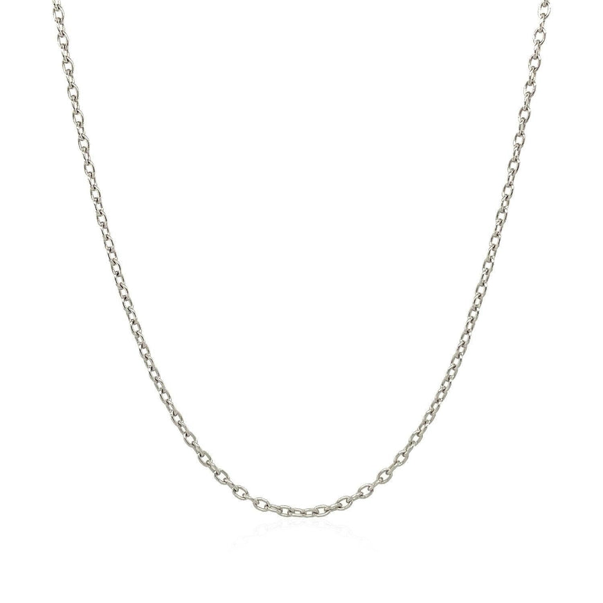 14k White Gold Round Cable Link Chain 1.5mm - Ellie Belle