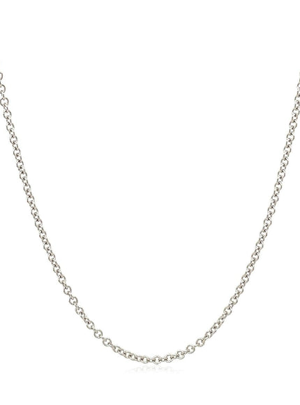 14k White Gold Round Cable Link Chain 1.9mm - Ellie Belle