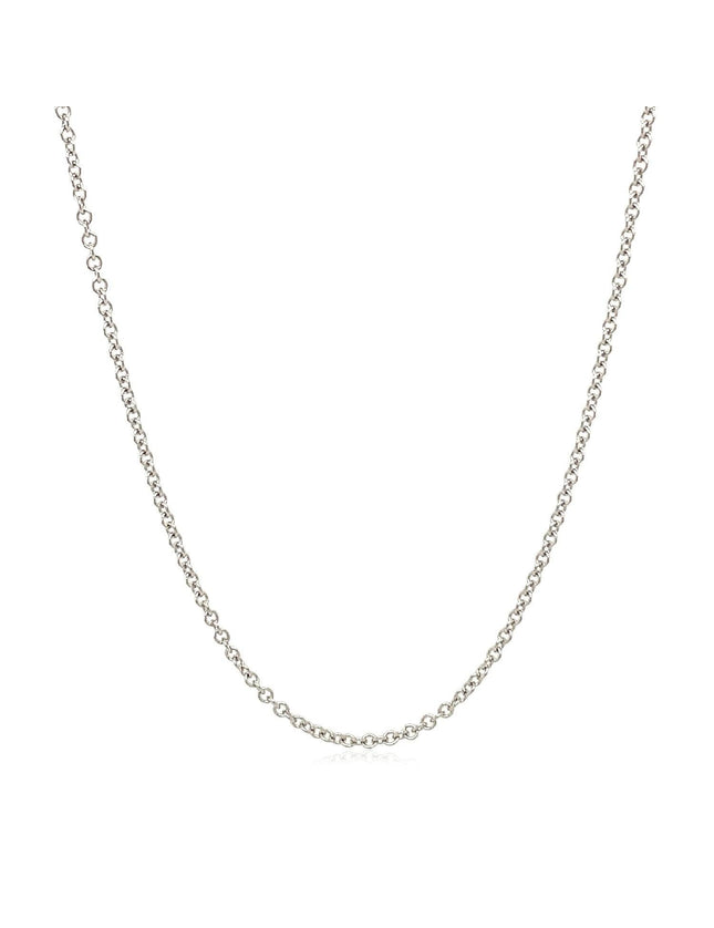 14k White Gold Round Cable Link Chain 1.9mm - Ellie Belle