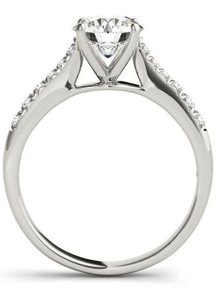 14k White Gold Round Cut Diamond Engagement Ring (1 5/8 cttw) - Ellie Belle