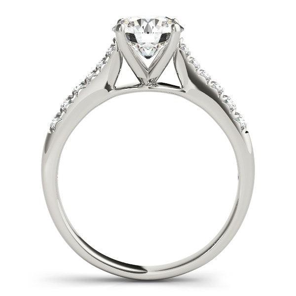 14k White Gold Round Cut Diamond Engagement Ring (1 5/8 cttw) - Ellie Belle