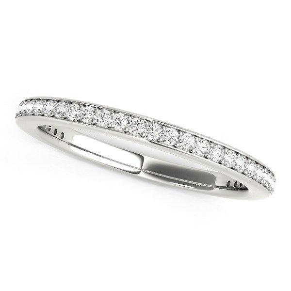 14k White Gold Round Diamond Wedding Ring (1/4 cttw) - Ellie Belle