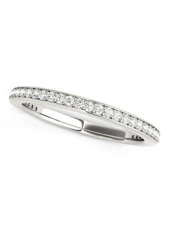 14k White Gold Round Diamond Wedding Ring (1/4 cttw) - Ellie Belle