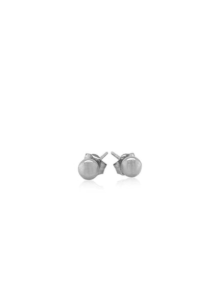 14k White Gold Round Stud Earrings (4.0 mm) - Ellie Belle