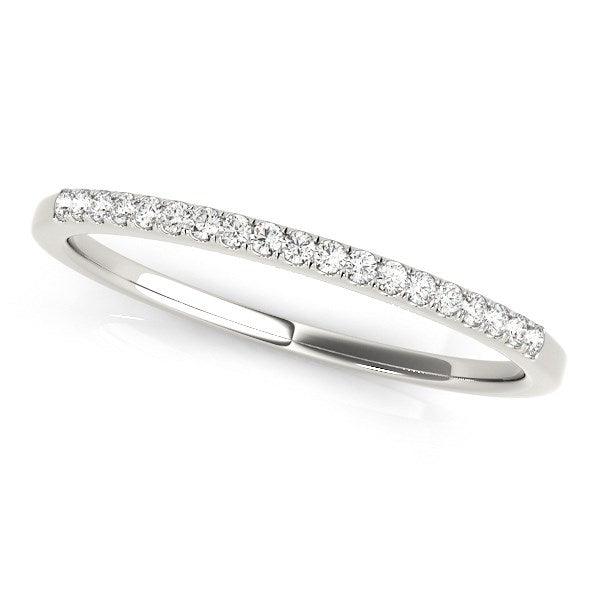 14k White Gold Round Thin Diamond Wedding Band (1/4 cttw) - Ellie Belle