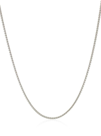 14k White Gold Round Wheat Chain 1.0mm - Ellie Belle