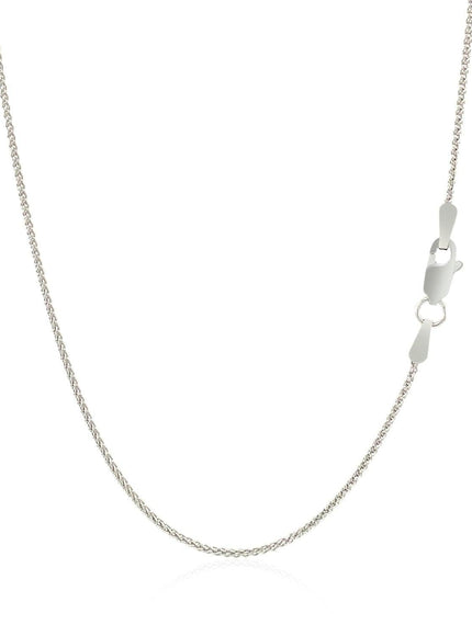 14k White Gold Round Wheat Chain 1.0mm - Ellie Belle