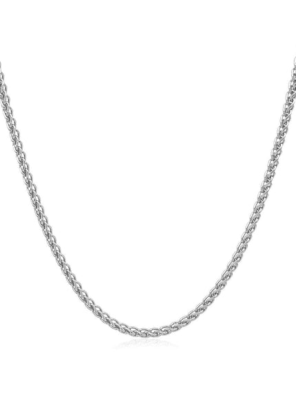 14k White Gold Round Wheat Chain 1.5mm - Ellie Belle