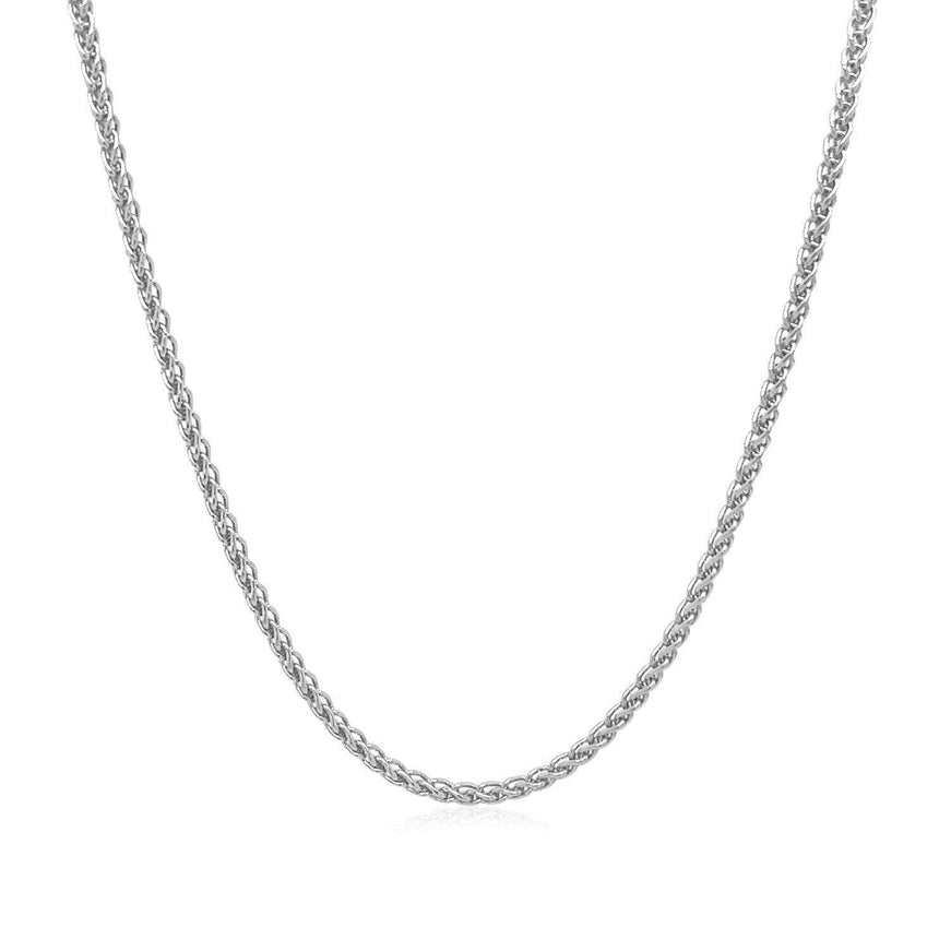 14k White Gold Round Wheat Chain 1.5mm - Ellie Belle