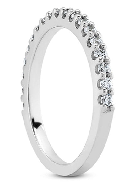 14k White Gold Shared Prong Diamond Wedding Ring Band with U Settings - Ellie Belle