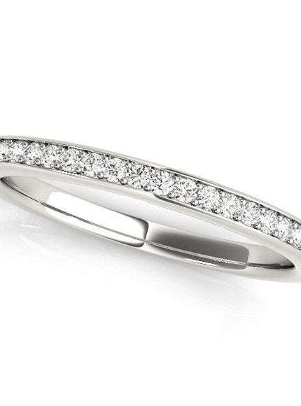 14k White Gold Simple Diamond Wedding Ring (1/4 cttw) - Ellie Belle