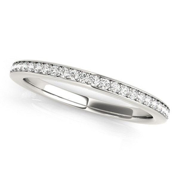 14k White Gold Simple Diamond Wedding Ring (1/4 cttw) - Ellie Belle