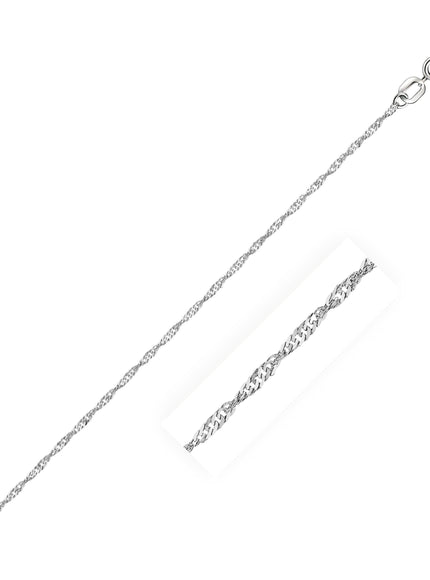 14k White Gold Singapore Chain 1.0mm - Ellie Belle