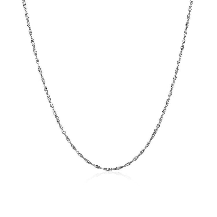 14k White Gold Singapore Chain 1.0mm - Ellie Belle