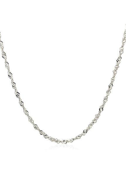 14k White Gold Singapore Chain 1.5mm - Ellie Belle