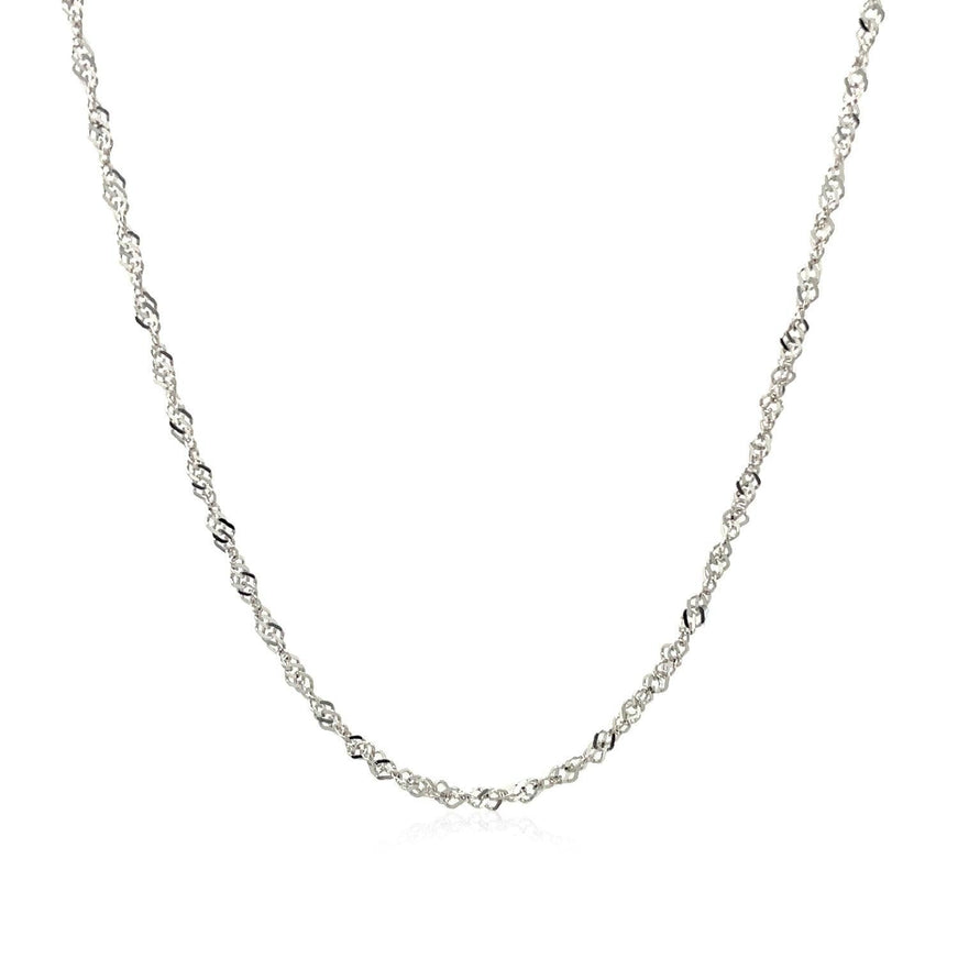 14k White Gold Singapore Chain 1.5mm - Ellie Belle