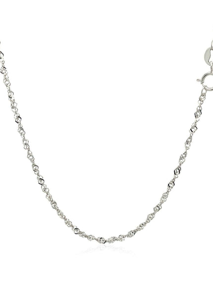 14k White Gold Singapore Chain 1.5mm - Ellie Belle