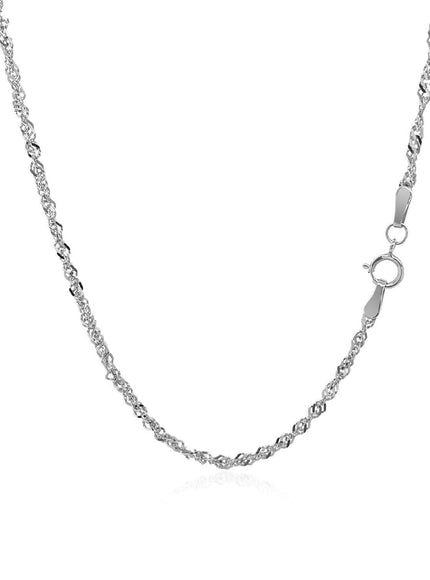 14k White Gold Singapore Chain 1.7mm - Ellie Belle