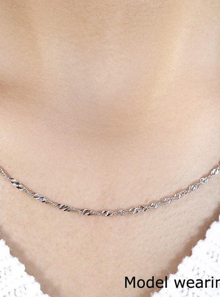 14k White Gold Singapore Chain 1.7mm - Ellie Belle