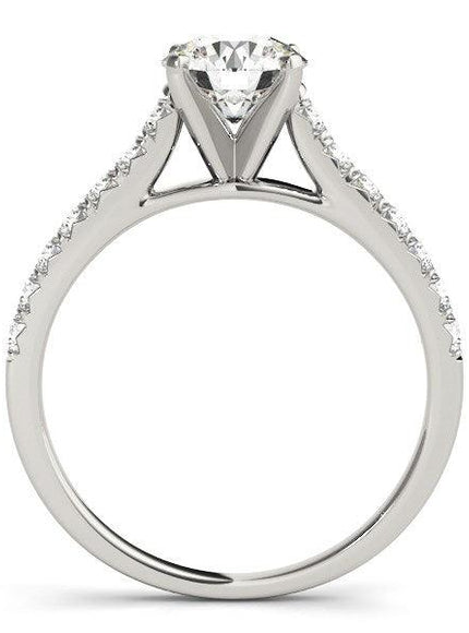 14k White Gold Single Row Band Diamond Engagement Ring (1 1/3 cttw) - Ellie Belle