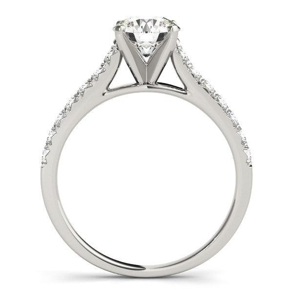 14k White Gold Single Row Band Diamond Engagement Ring (1 1/3 cttw) - Ellie Belle