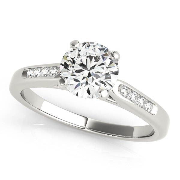 14k White Gold Single Row Diamond Engagement Ring (1 cttw) - Ellie Belle