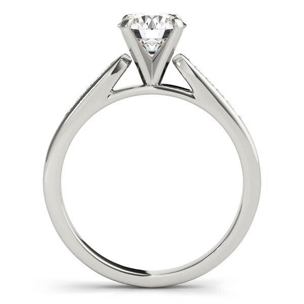 14k White Gold Single Row Diamond Engagement Ring (1 cttw) - Ellie Belle