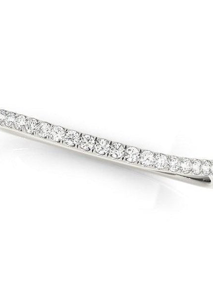 14k White Gold Slim Curved Diamond Wedding Ring (1/10 cttw) - Ellie Belle