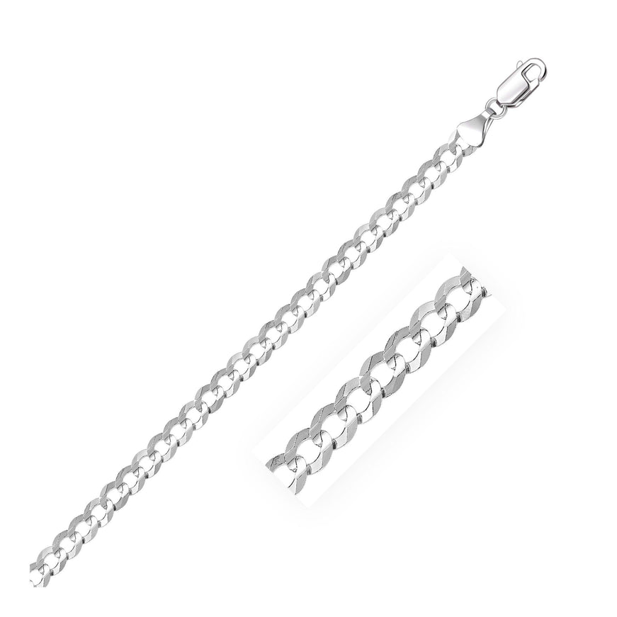 14k White Gold Solid Curb Chain (4.70 mm) - Ellie Belle