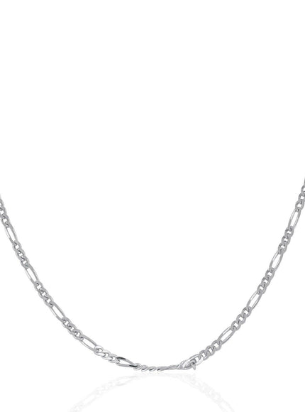 14k White Gold Solid Figaro Chain 1.9mm - Ellie Belle