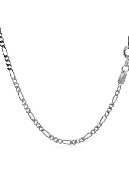 14k White Gold Solid Figaro Chain 1.9mm - Ellie Belle