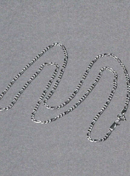 14k White Gold Solid Figaro Chain 1.9mm - Ellie Belle