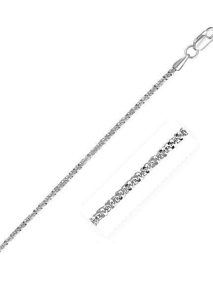 14k White Gold Sparkle Chain 1.0mm - Ellie Belle