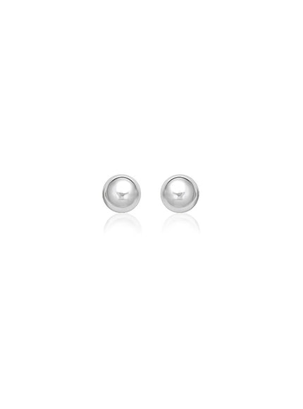 14k White Gold Spherical Stud Earrings (7.0 mm) - Ellie Belle