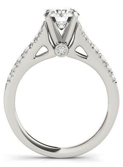 14k White Gold Split Shank Prong Set Diamond Engagement Ring (1 3/8 cttw) - Ellie Belle