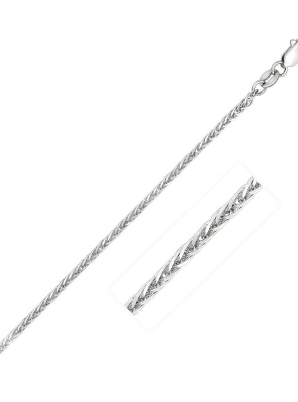 14k White Gold Square Wheat Chain (1.8mm) - Ellie Belle