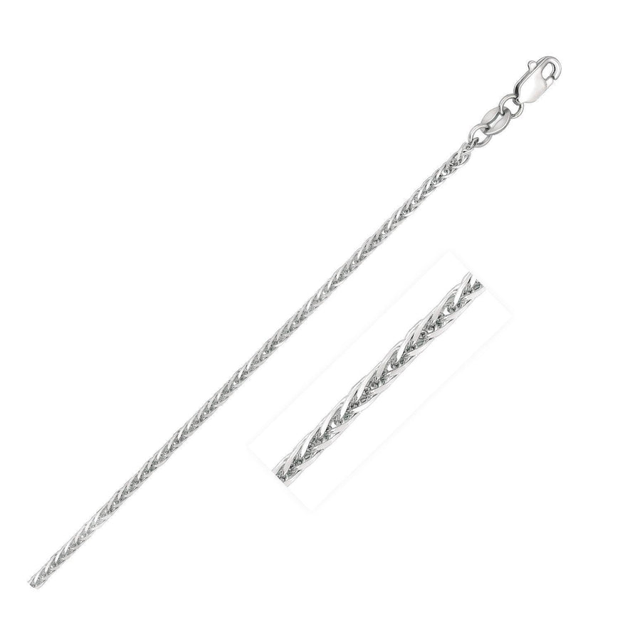 14k White Gold Square Wheat Chain (1.8mm) - Ellie Belle