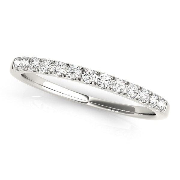 14k White Gold Timeless Diamond Wedding Ring (1/5 cttw) - Ellie Belle