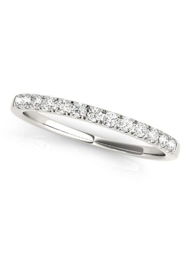 14k White Gold Timeless Diamond Wedding Ring (1/5 cttw) - Ellie Belle