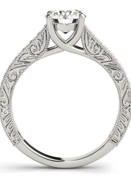 14k White Gold Trellis Antique Style Diamond Engagement Ring (1 1/4 cttw) - Ellie Belle