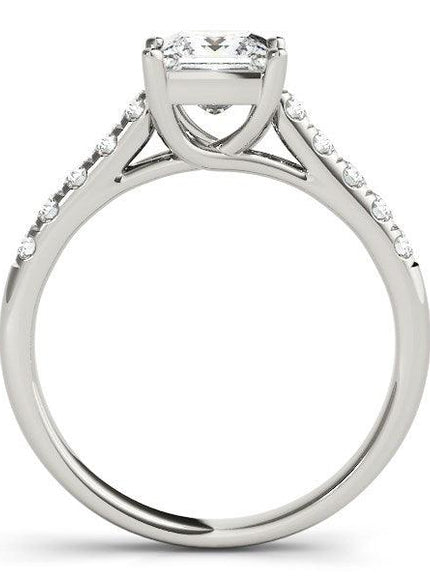 14k White Gold Trellis Set Princess Cut Diamond Engagement Ring (1 1/4 cttw) - Ellie Belle