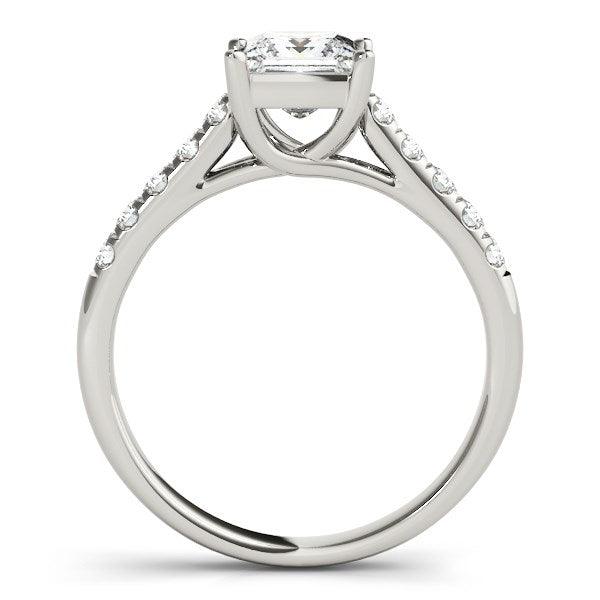 14k White Gold Trellis Set Princess Cut Diamond Engagement Ring (1 1/4 cttw) - Ellie Belle