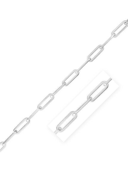 14K White Gold Wide Paperclip Chain (6.1mm) - Ellie Belle