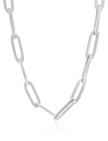 14K White Gold Wide Paperclip Chain (6.1mm) - Ellie Belle
