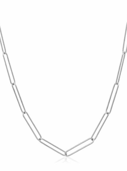 14k White Gold Wire Paperclip Chain (2.7mm) - Ellie Belle