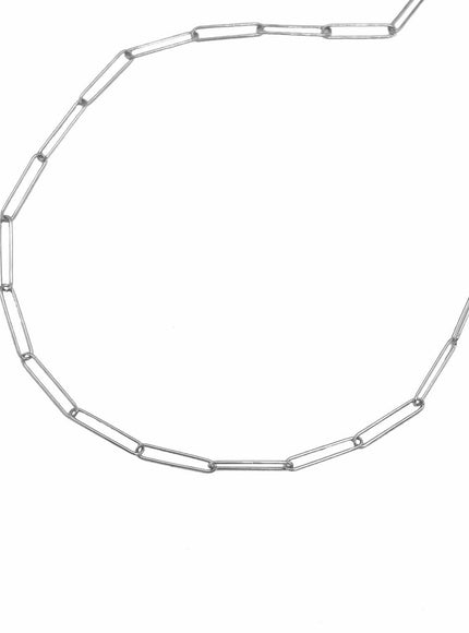 14k White Gold Wire Paperclip Chain (2.7mm) - Ellie Belle