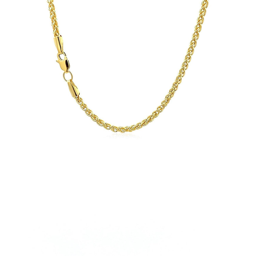 14k Yellow Gold 2.4mm Light Weight Wheat Chain - Ellie Belle