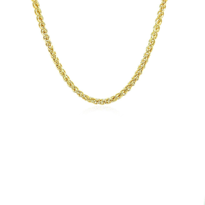 14k Yellow Gold 2.8mm Light Weight Wheat Chain - Ellie Belle